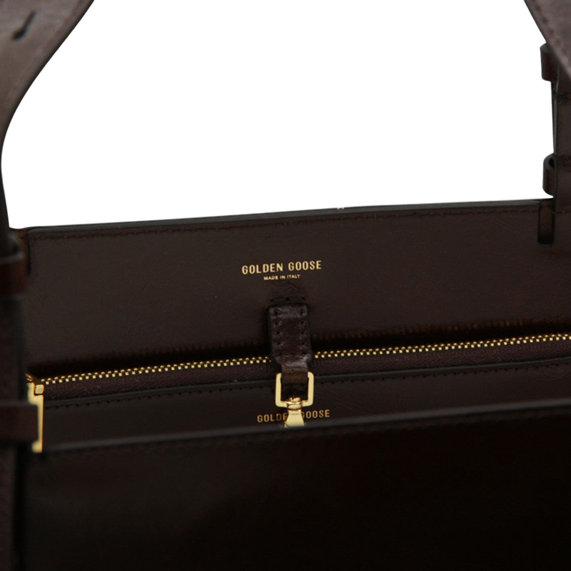 Golden Goose Structured Dark Brown Tote Bag