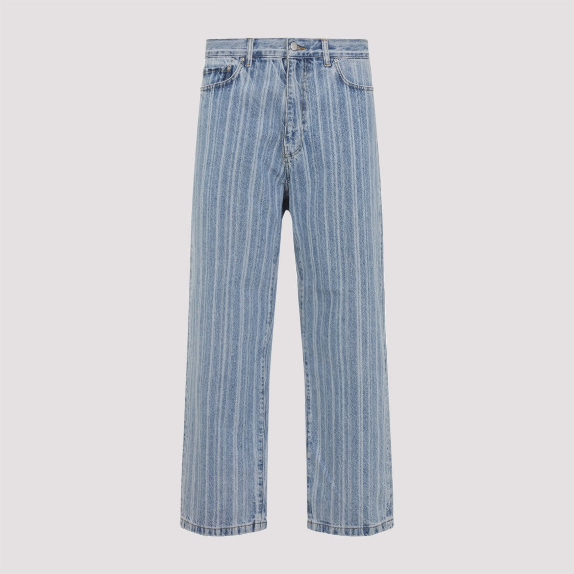 Carhartt Wip Blue Striped Wide-Leg Trousers With Classic Design