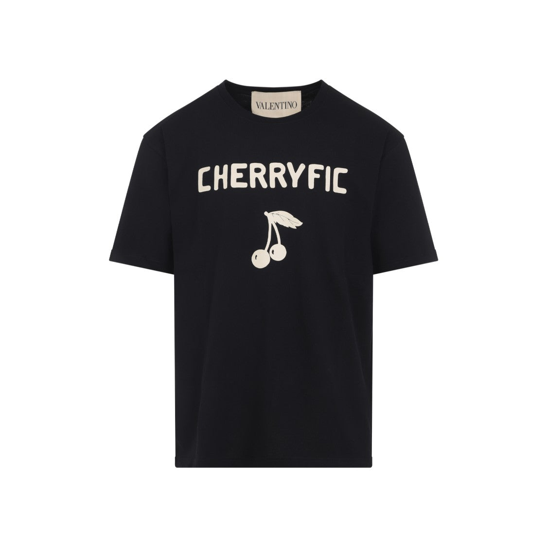 Valentino Black Cotton Cherryfic T-Shirt