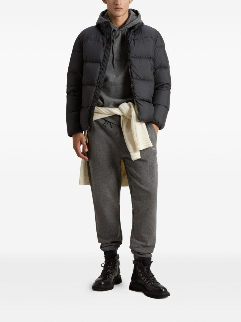 Woolrich Quilted Black Puffer Jacket With High Collar
