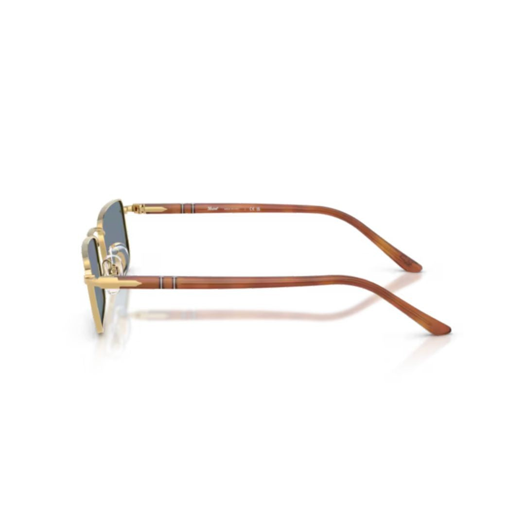 Persol 0Po1025s Rectangular Metal Sunglasses With Tortoiseshell Accents