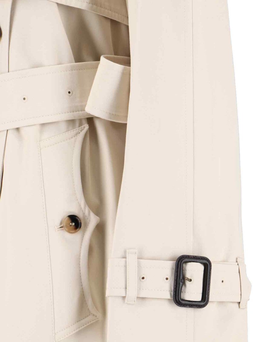 Burberry "Fitzrovia" Double-Breasted Trench – White