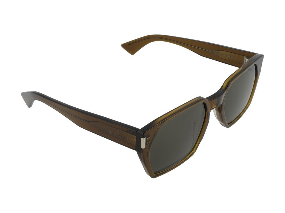 Saint Laurent Oversized Translucent Brown Square Frame Sunglasses