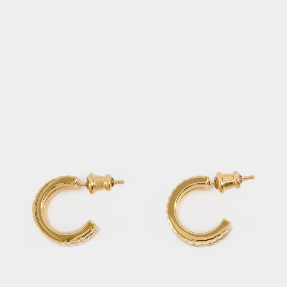Ivi Mini Slot Earring - Green - Or