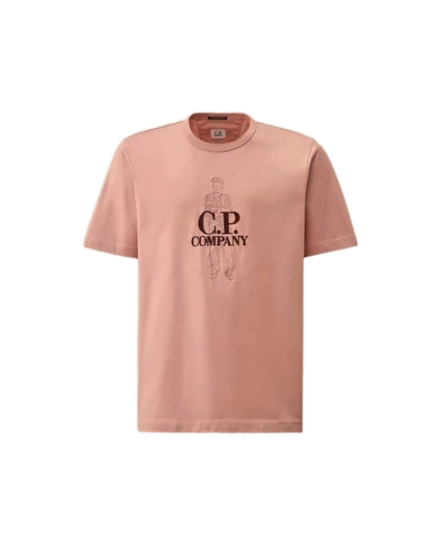 C.P. Company Short-Sleeve Cotton T-Shirt With Bold Logo Embroidery