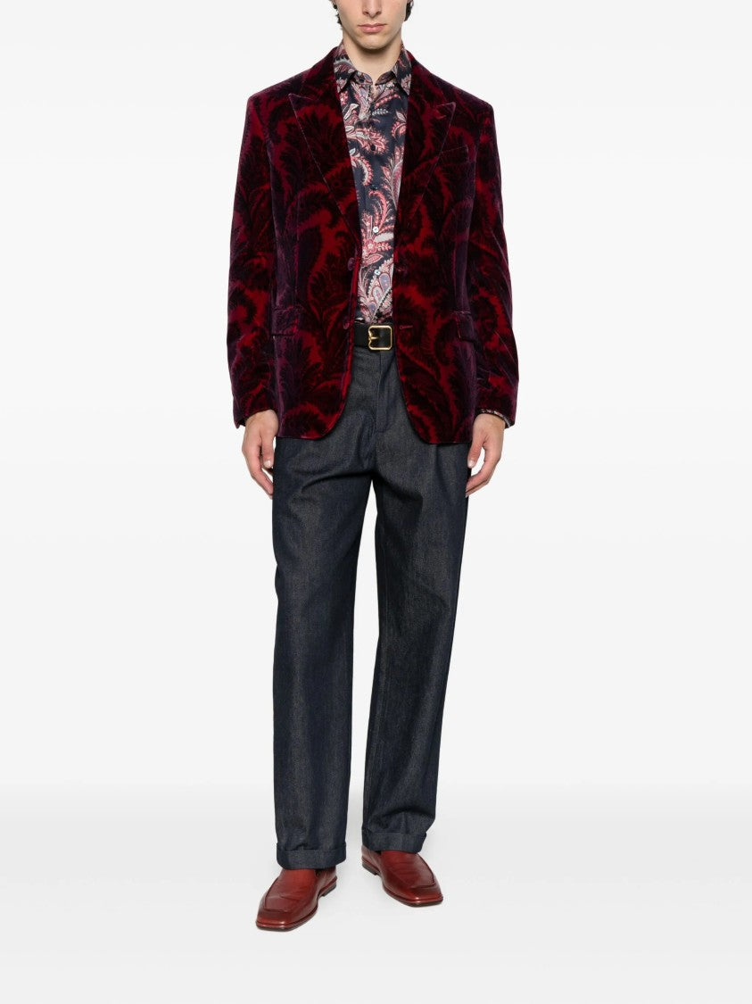 Etro Roma Black Red Paisley Pattern Shirt