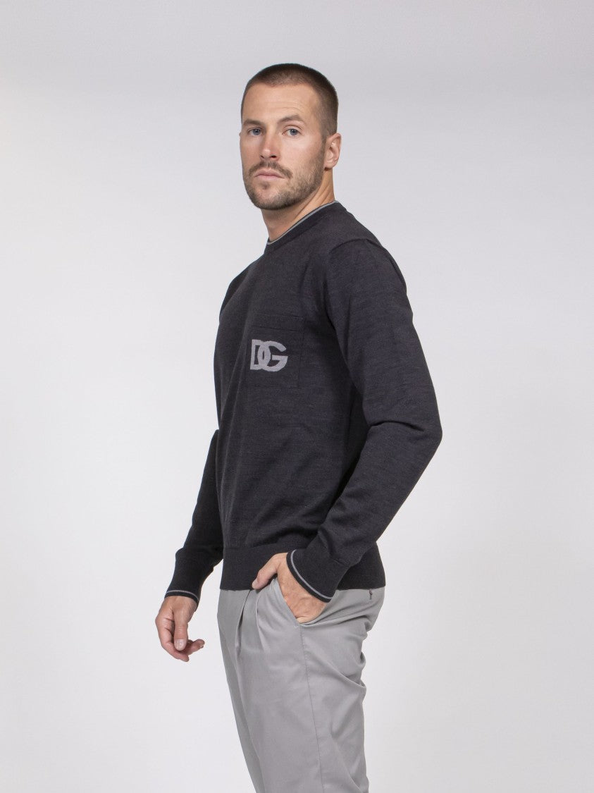 Dolce & Gabbana Maglia Girocollo Contrast-Trim Long-Sleeve Sweater
