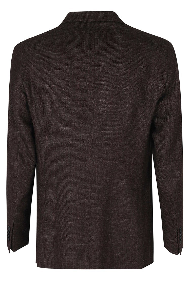 Tagliatore Vinaccia Single-Breasted Silver Embellishment Wool-Blend Blazer