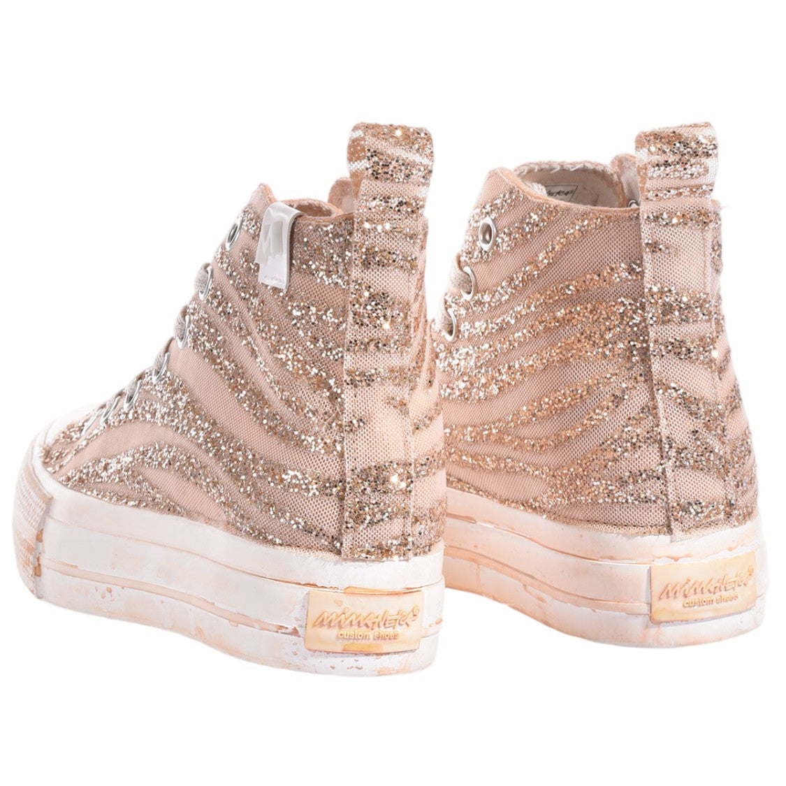 Mimanera Sand Wave Handcrafted Gold Platform Sneakers