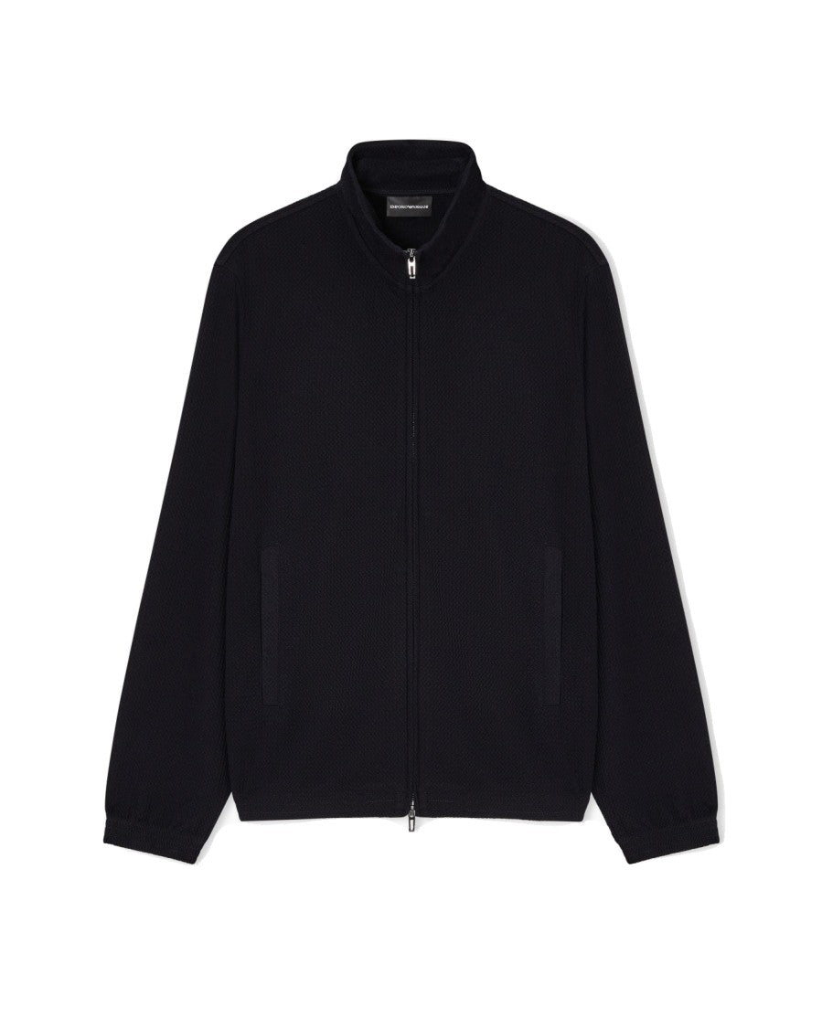 Emporio Armani Regular Fit Embossed Full Zip Sweatshirt