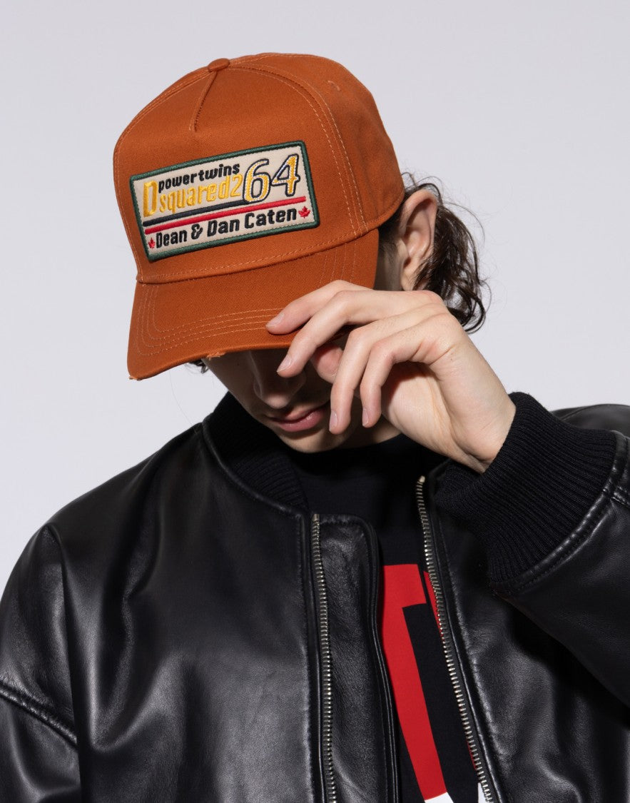 Dsquared2 Brown Logo Patch Cotton Baseball Cap