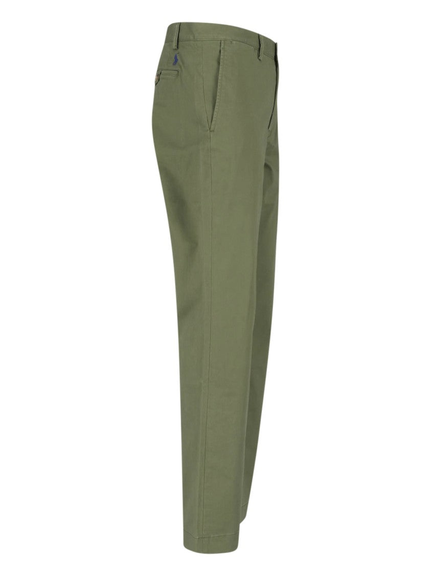 Polo Ralph Lauren Grey Straight-Leg Mid-Rise Cotton Trousers