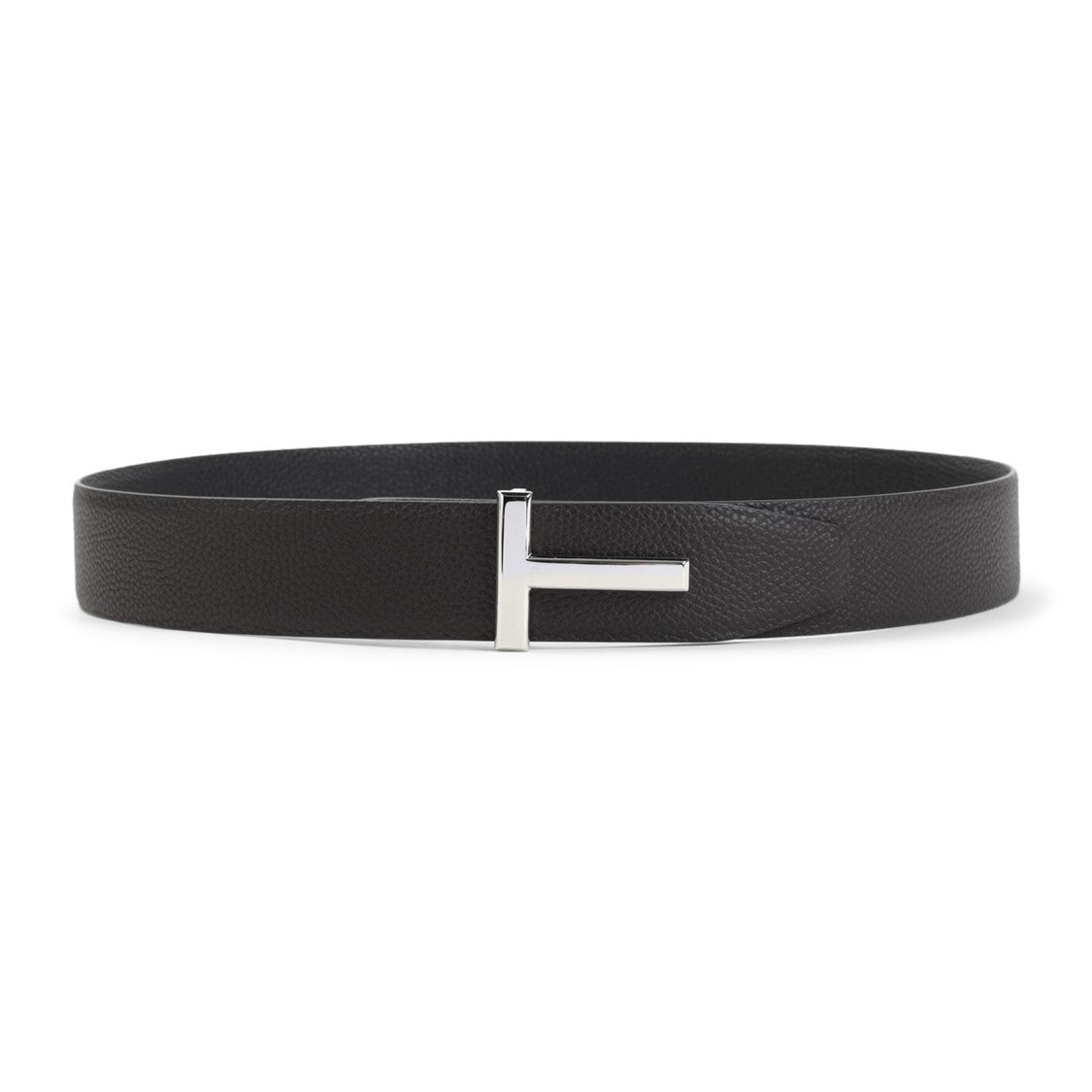 Tom Ford Brown Black Grained Calf Leather Belt