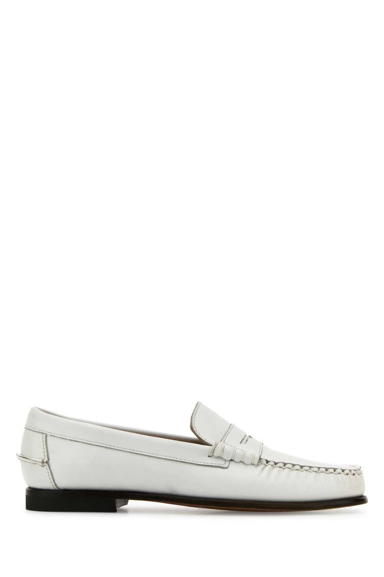 Sebago White Leather Danielle Pop Loafers
