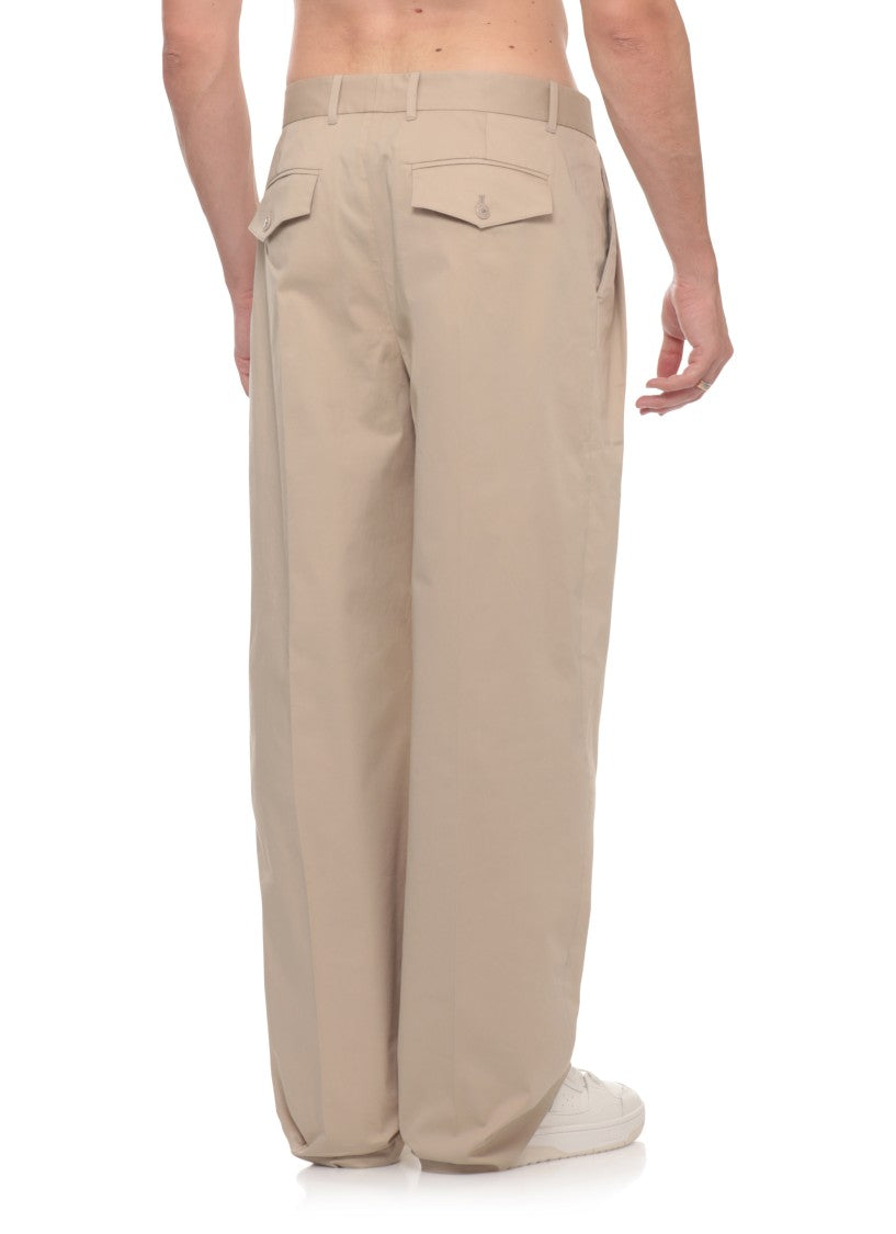 Casablanca Beige Metal Monogram Cotton Pants