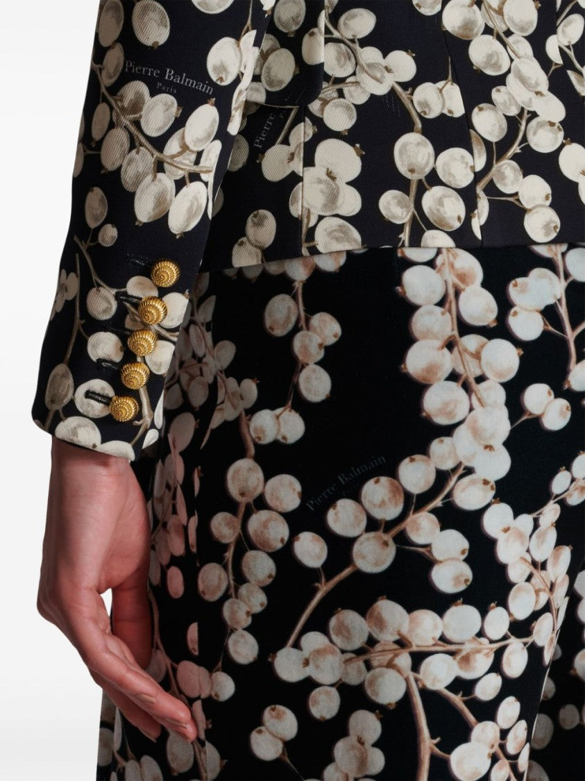 Balmain Graphic Print Double-Breasted Jacket