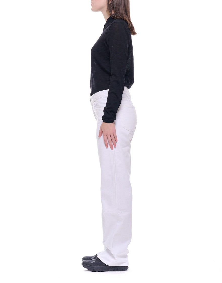 Agolde Mid Rise Straight-Leg Jeans With Clean White Wash