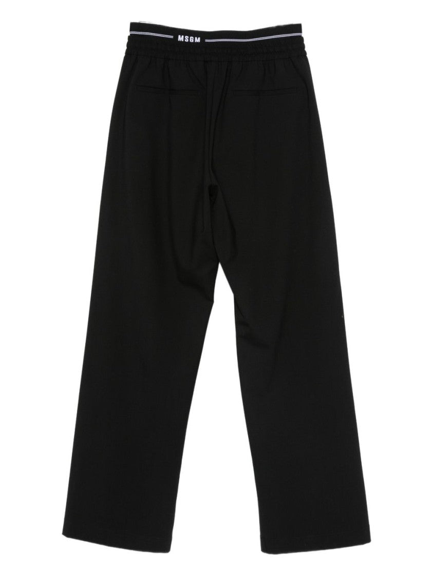 Msgm Relaxed Fit Black Trousers