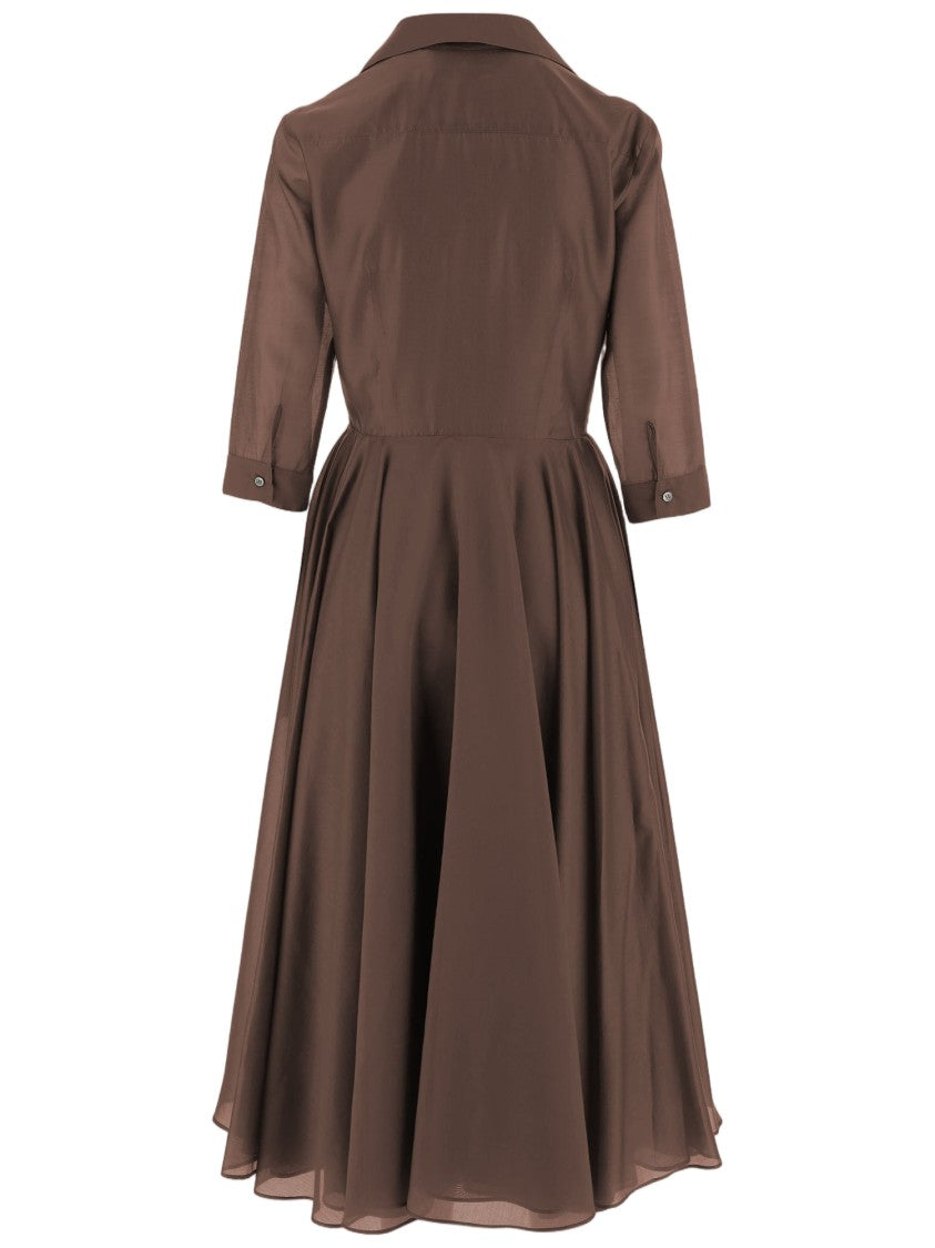 F.It Lyocell Blend Dress With Knotted Collar