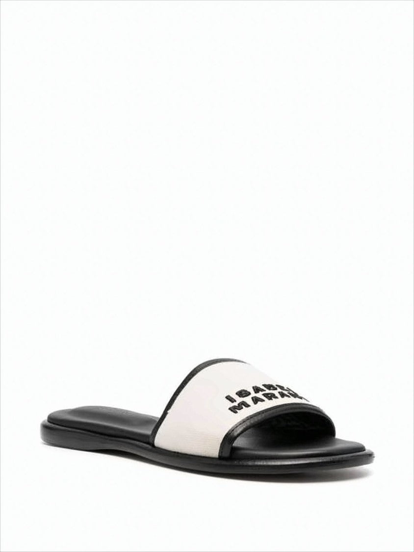 Isabel Marant Minimalist Off-White Strap Slide Sandal With Contoured Footbed