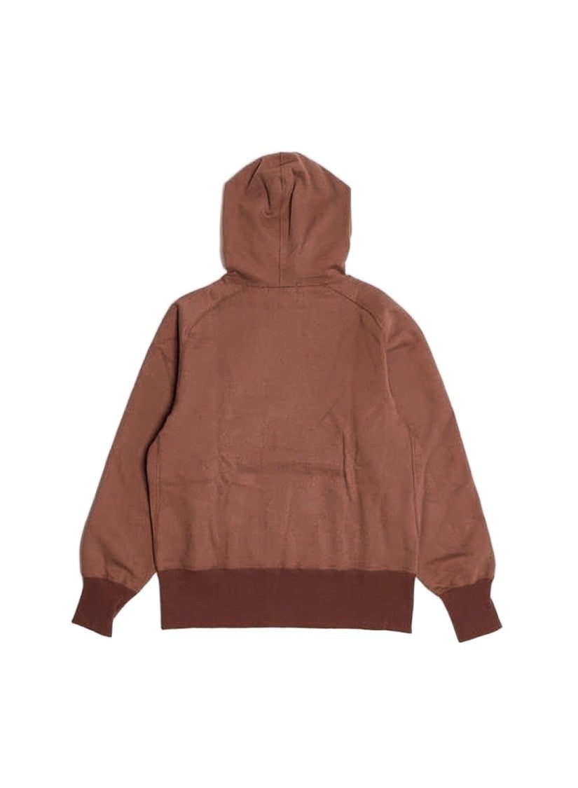 Nigel Cabourn Relaxed Fit Brown Cotton Hoodie With Kangaroo Pocket