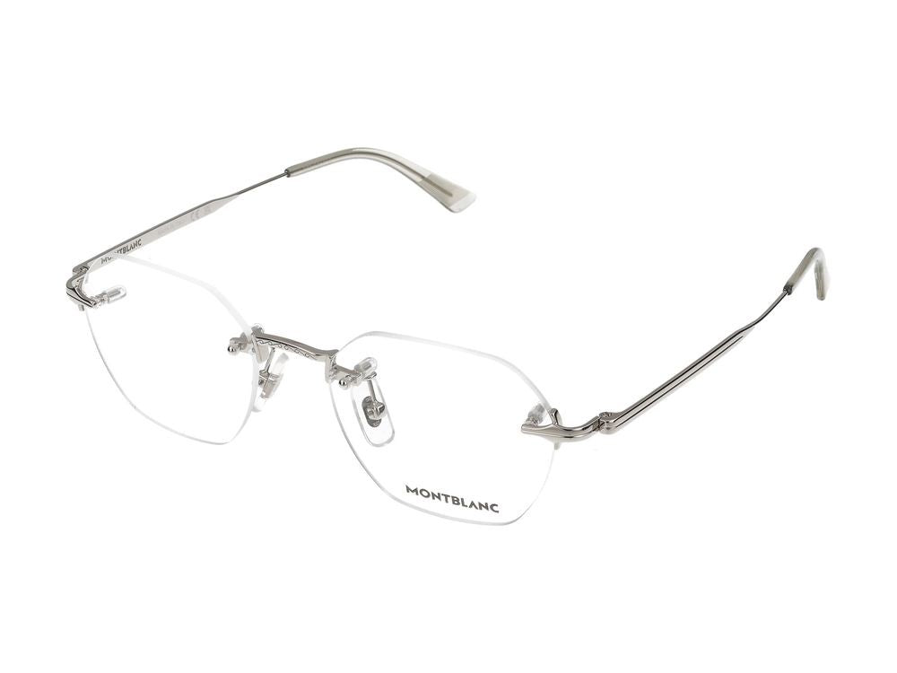 Montblanc Silver Mb0403o Metal Rimless Eyeglasses