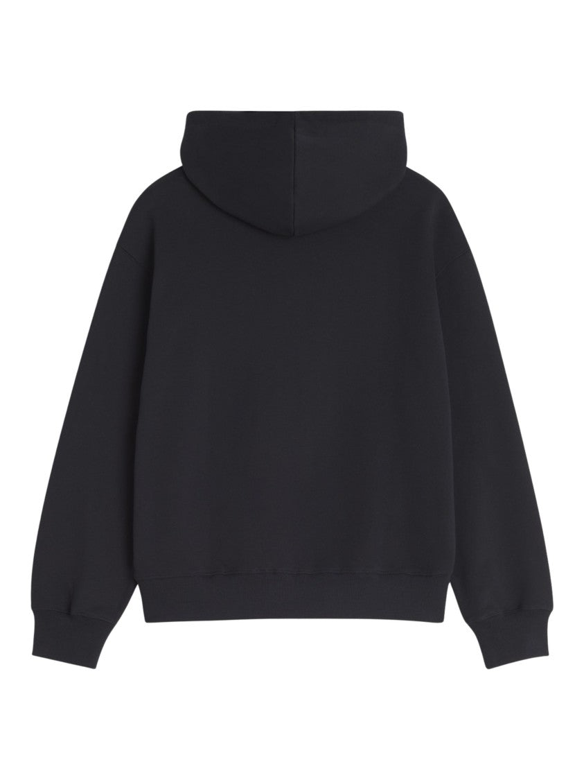 Maison Kitsuné Black Kangaroo Pocket Cotton Hoodie