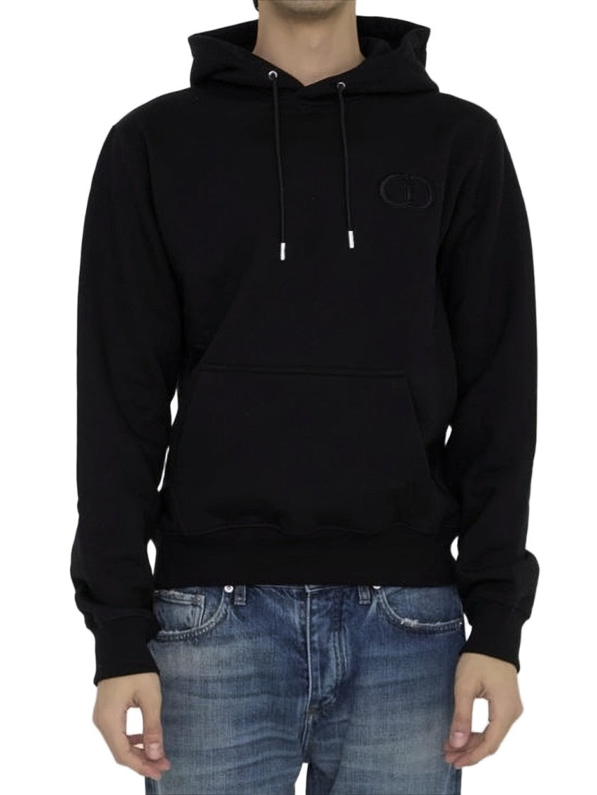 Christian Dior Classic Black Hoodie With Adjustable Drawstring