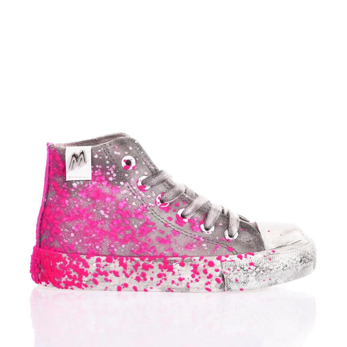 Mimanera Airlines Junior Fucsia Flock High-Top Sneakers