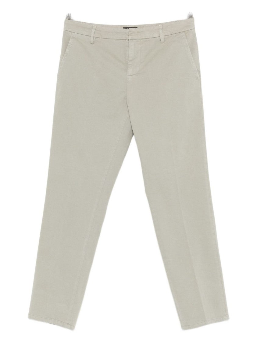 Dondup Tailored Light Green Cotton-Blend Pants