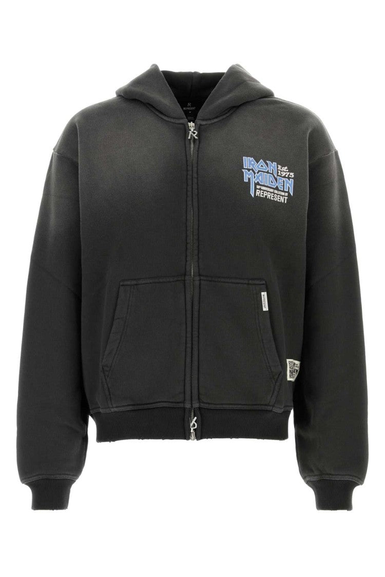 Represent Charcoal Cotton X Iron Maiden Anniversary Sweatshirt