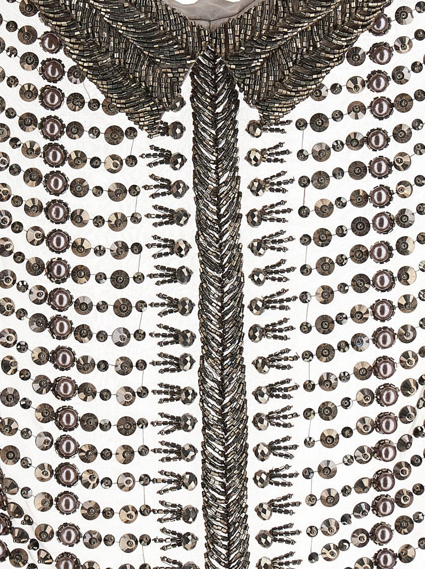 Alberta Ferretti Beaded Chiffon Top