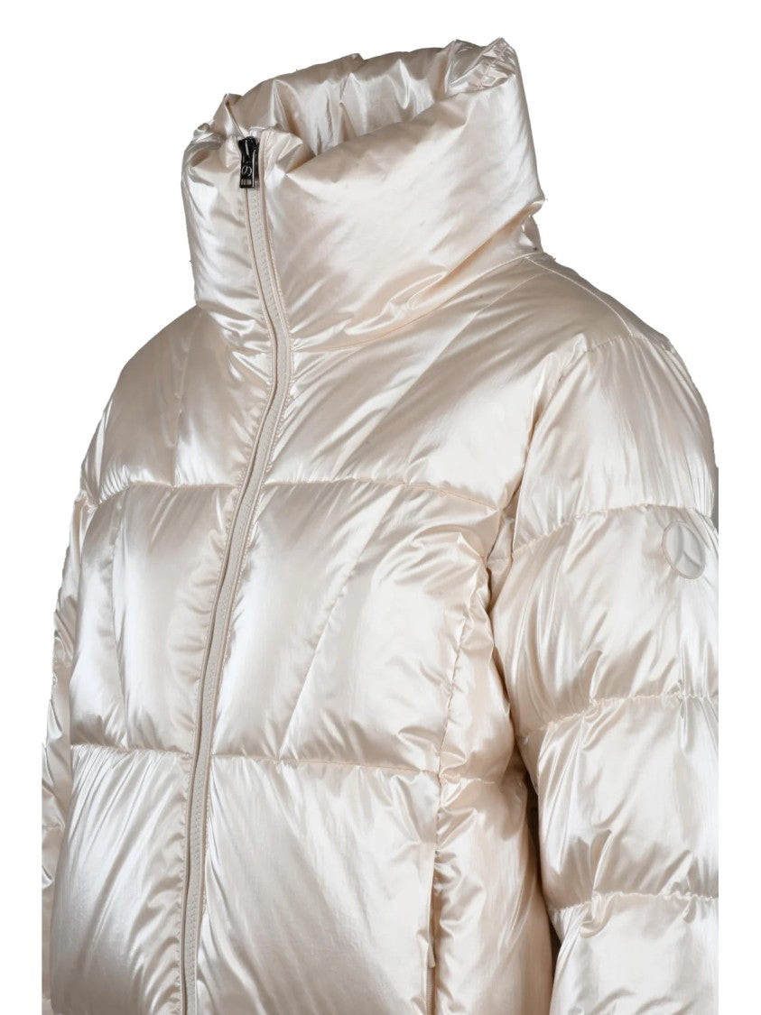 People Of Shibuya Cream Side Gussets Polyamide Down Jacket