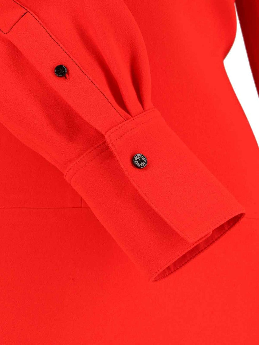 Victoria Beckham Shirt Midi Dress Red