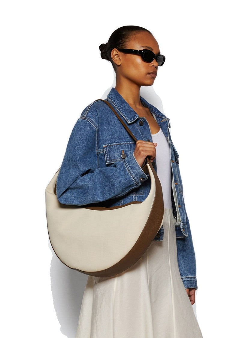 Khaite Augustina Canvas Hobo Bag Cream