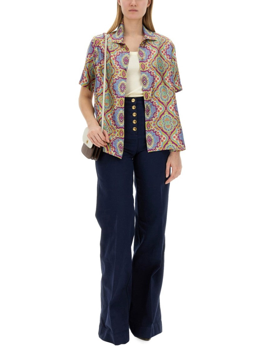 Etro Vibrant Printed Silk Shirt