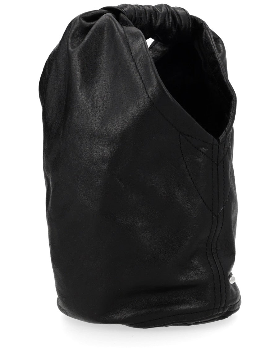 Our Legacy Black Fofinho Drip Bull Leather Tote Bag