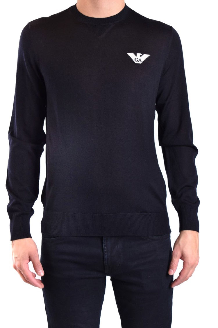 Emporio Armani Crew Neck Knitwear With Ribbed Hem