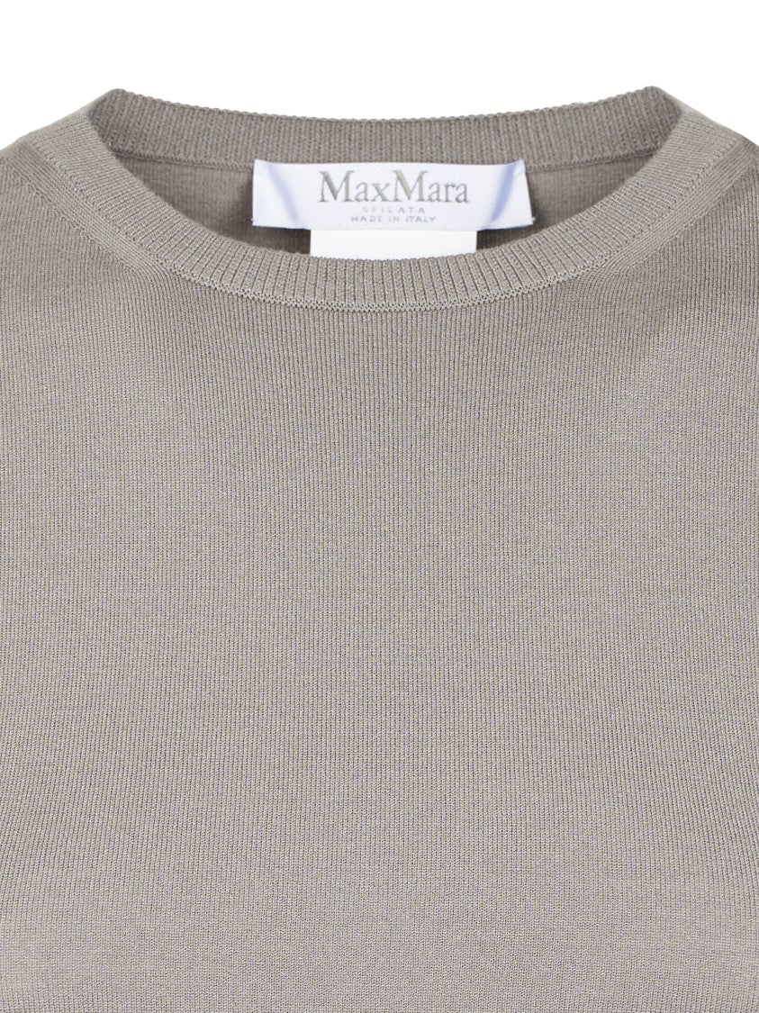 Max Mara Fitted Short-Sleeve Knit Top With Ribbed Details