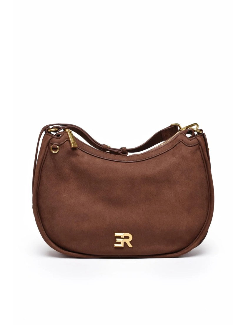 Ermanno Firenze Ermanno Firenze Angelica Shoulder Bag With Curved Silhouette And Gold Accents