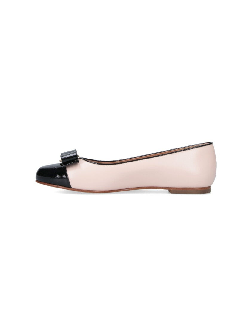 Ferragamo Minimalist Black Flats With Classic Rounded Toe