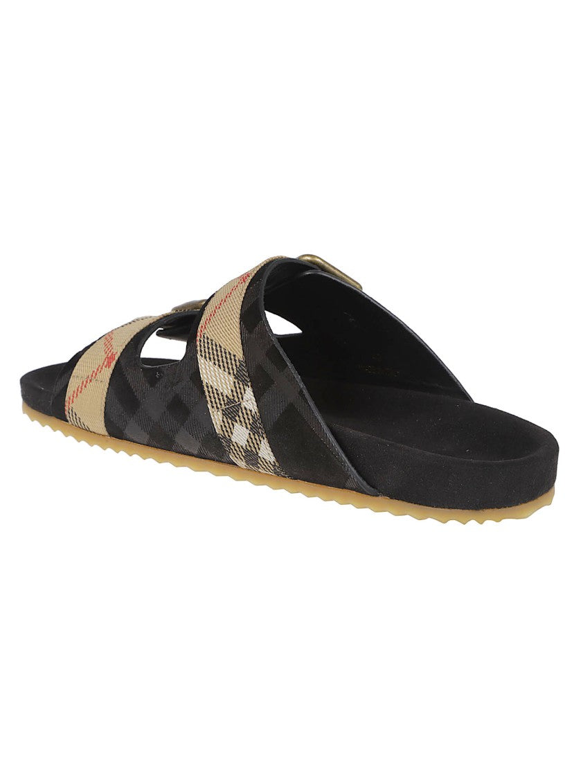 Burberry Two-Strap Black Sandals