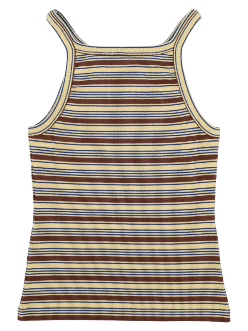Fendi Multicolor Ribbed Cotton Tank Top