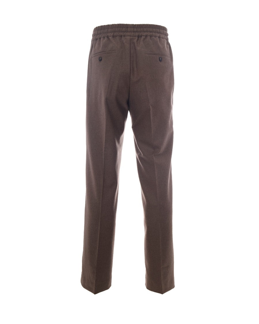 Drôle De Monsieur Pleated Flannel Trousers With Drawstring Waist
