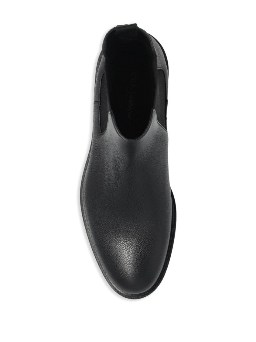 Dolce & Gabbana Slip-On Black Boots With Elasticated Panels And Durable Sole