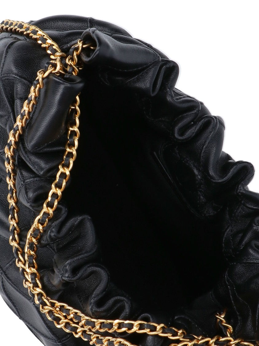 Tory Burch Black Fleming Quilted Lambskin Mini Bag