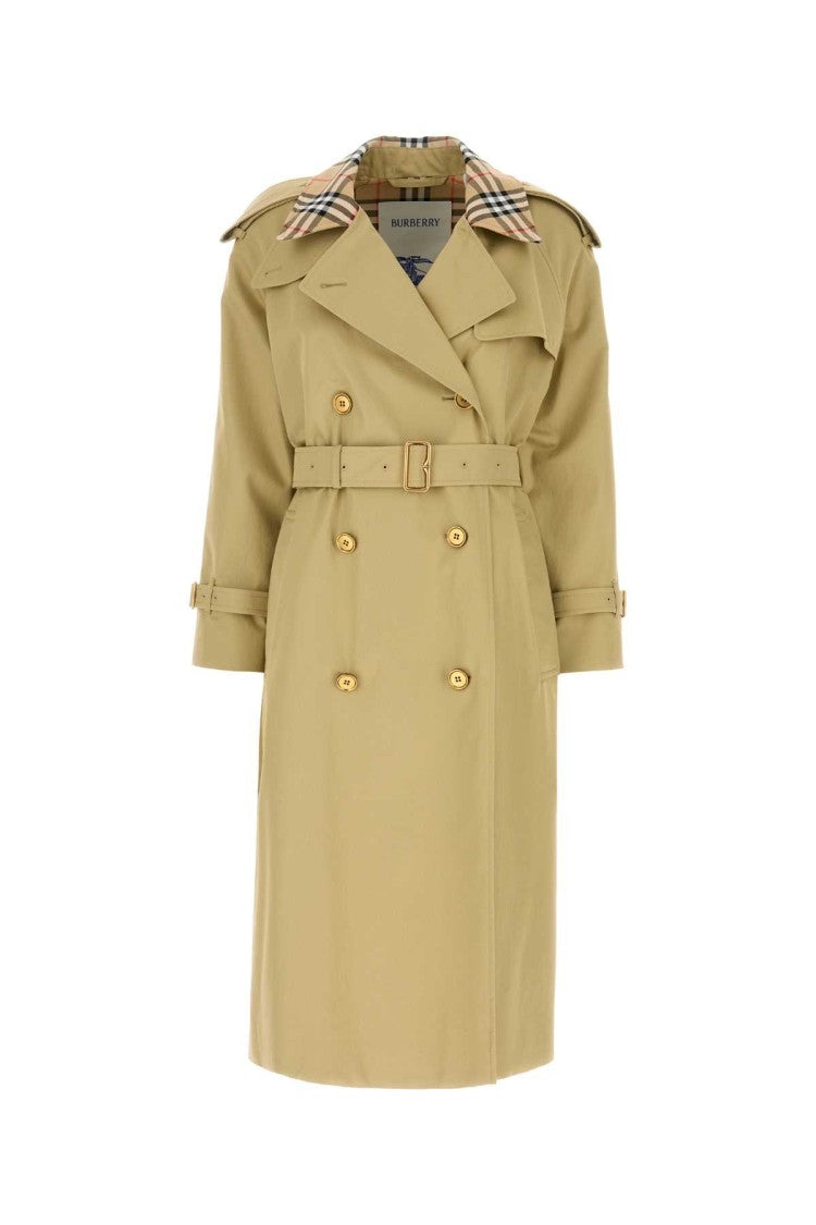 Burberry Sage Green Gabardine Trench Coat
