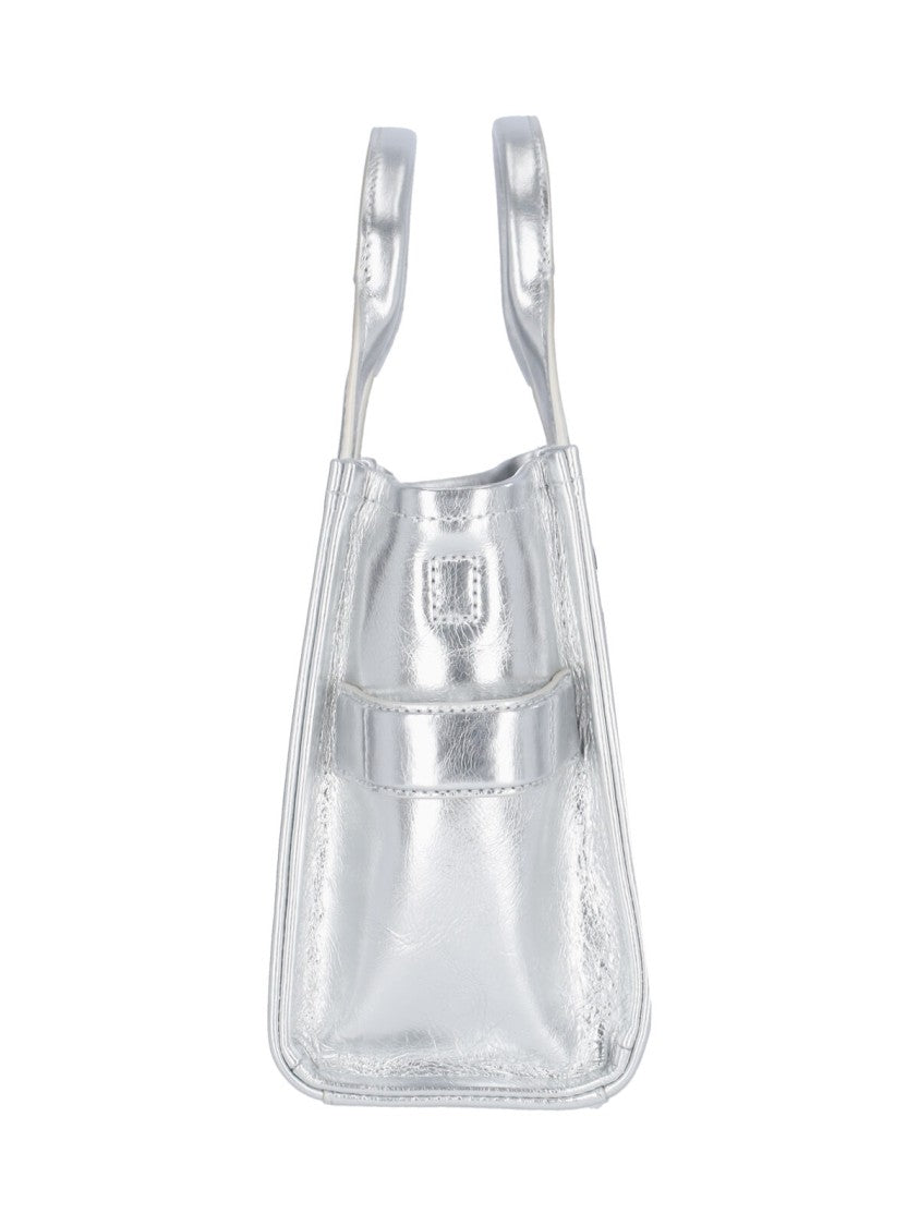 Marc Jacobs Silver Metallic Leather Small Tote Bag
