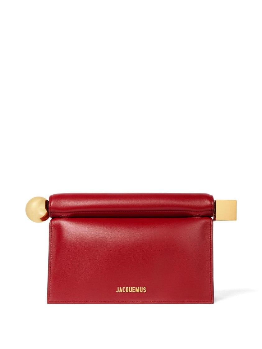 Jacquemus Folded Dark Red Leather Handbag