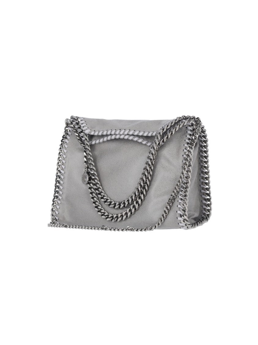 Stella Mccartney Rectangular Soft-Textured Silver Chain Fabric Tote Bag